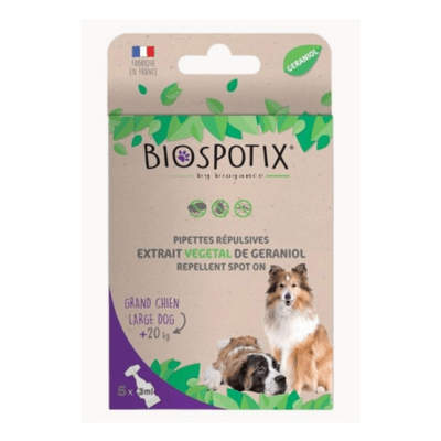 Repelentný roztok BIOGANCE Biospotix Dog L-XL pre psy staršie ako 3 mesiace nad 20 kg, 3/3 ml