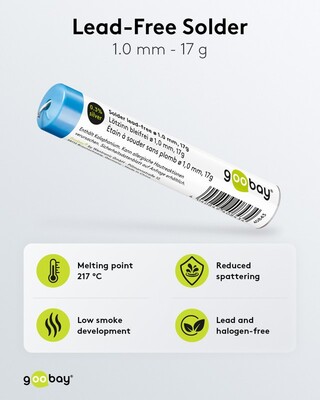 Cín spájkovací o priemere 1mm 17g - bezolovnatý