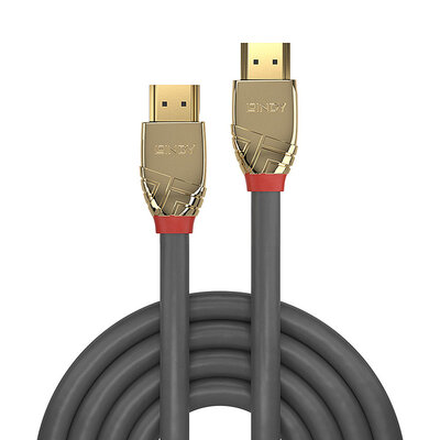 Kábel HDMI M/M 1m, Ultra High Speed+Eth, 10K@120Hz, HDMI 2.1, G, sivý, s certifikátom, Gold Line