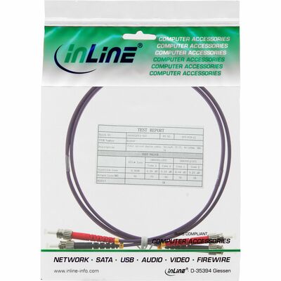 Fiber kábel ST-ST, 3m Duplex OM4(50/125µm), LSOH, 3mm, fialový