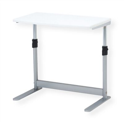 Stolík pre laptop / tlačiareň malý, max 10kg, 39/49x50x39cm (HxWxD), výškovo nastaviteľný, biely