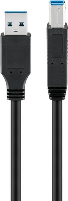 Kábel USB 3.2 Gen 1, A-B M/M 0.5m, 5Gbps, čierny