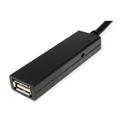 Kábel USB 2.0 CM/AF 10m, High Speed, predlžovací, čierny, aktívny