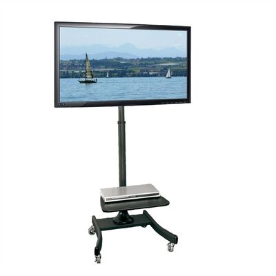 Držiak na kolieskach pre TV 27-47", s policou, výška 103-163cm, max 35kg, VESA do 600x400, čierny