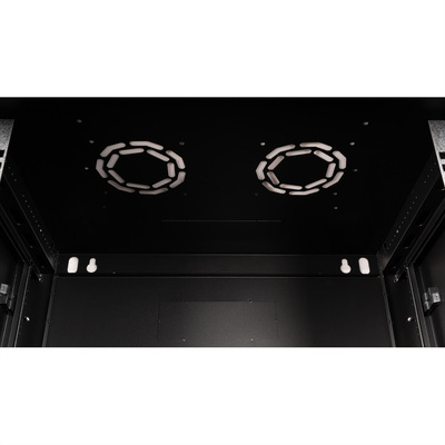 19" Rack na stenu 6U, čierny, 379x600x450 mm (HxWxD), odnímateľné bočnice