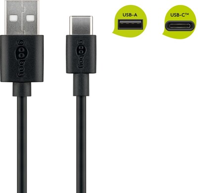 Kábel USB 2.0 Typ C AM/CM 2m, High Speed, čierny