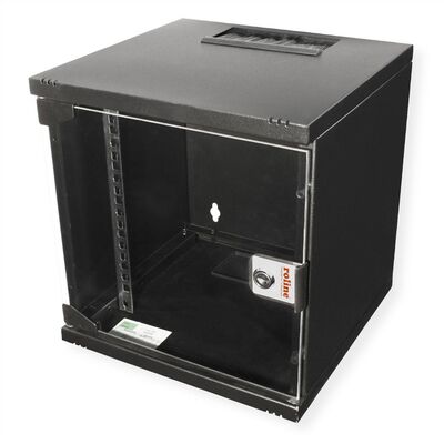 10" Rack na stenu 6U, čierny, 330x312x300mm (HxWxD), RAL9005