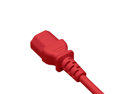 Kábel sieťový 230V, vidlica (CEE7/7) lomená - C13, 5m, 1.00mm², 10A, červený