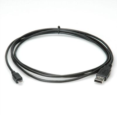 Kábel USB 2.0 A-MICRO-B M/M 3m, High Speed, čierny