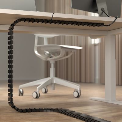 Káblový organizér Snake Pro "chrbtica", 2 komorový, 100cm, čierny