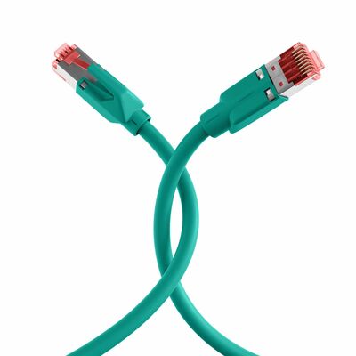 S/FTP (PiMF) Patchkábel LSOH 0.5m cat.6a, zelený, Cu UC900 s TM21