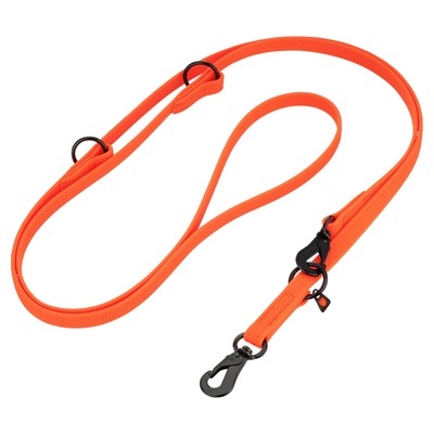 Vodítko prepínacie pogumované, Footballgrip, 16mm/2.5m, nerezová karabína, čierne, HS