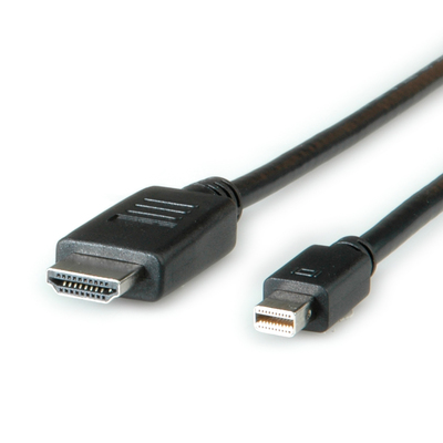 Kábel DisplayPort mini na HDMI M/M 3m, jednosmerný, 4K@60Hz UHD, audio, čierny, pozl. konektor