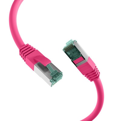 S/FTP (PiMF) Patchkábel LSOH 0.5m cat.6a, magenta, Cu