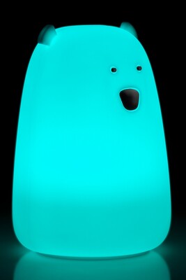 Nočná LED lampa "Ľadový medveď", rôzne režimy svietenia, RGB farby, nabíjacia (USB C)