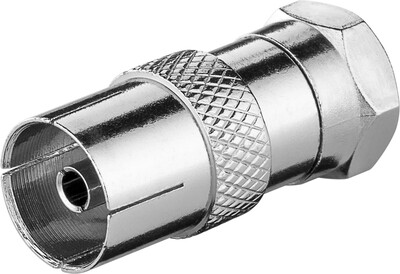 Adaptér IEC TV/F-konektor F/M, priamy, Zn