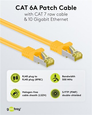S/FTP (PiMF) Patchkábel LSOH 25m cat.7, žltý, Cu