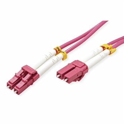 Fiber kábel LC-LC, 10m Duplex OM4(50/125µm), 3mm, fialový