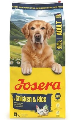 Krmivo JOSERA Medium&Maxi CHICKEN & RICE 26/14, kura a ryža, pre dospelé psy, 12.5kg