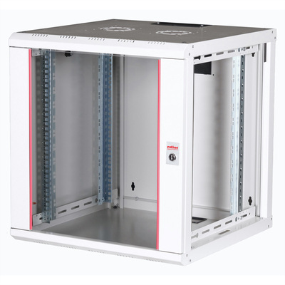 19" Rack na stenu 12U, sivý, 640x600x600mm (HxWxD), RAL7035, PRO, odnímateľné bočnice