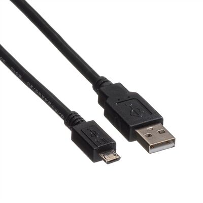 Kábel USB 2.0 A-MICRO-B M/M 3m, High Speed, čierny