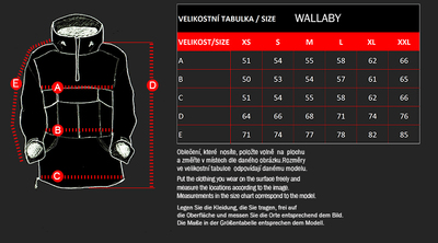 Vetrovka WALLABY s kapucňou, s obliekaním cez hlavu, polyamid, čierna+sivá, L