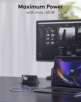 Kábel USB 2.0 Typ C CM/CM 0.5m, High Speed, Power Delivery 60w 20V3A, textilný oplet, biely