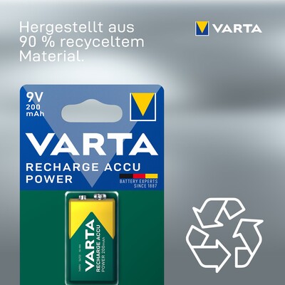 Batéria VARTA RTU nabíjacia 9V 200mAh NiMH (6HR61 56722) 1BL
