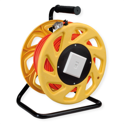 S/FTP (PiMF) Patchkábel 60m drôt cat.6a, AWG23, 10GBase-T, oranžový, meď, prenosný na bubne
