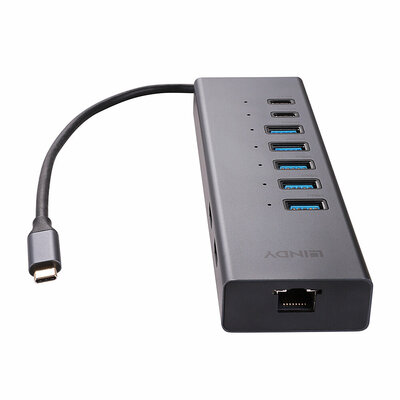 Dokovacia Stanica USB 3.1 Typ C, 2xHDMI (Dual Display), 5xUSB A 2x USB C, LAN, (PD 3.0 100W), 0.22m