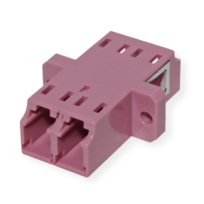 Spojka/Adaptér optická LC-LC, OM4, duplex, keramický spojovací člen, fialová