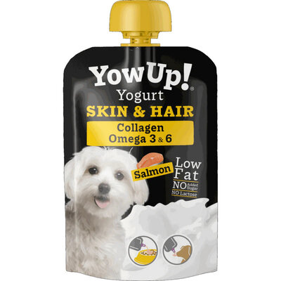 YowUp! Jogurt, srsť a koža s lososom, 115g