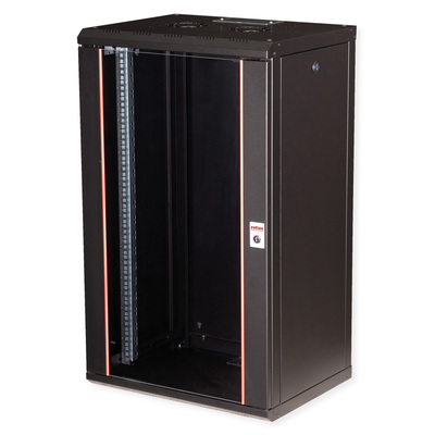 19" Rack na stenu 20U, čierny, 996x600x450mm (HxWxD), RAL9005, PRO, odnímateľné bočnice
