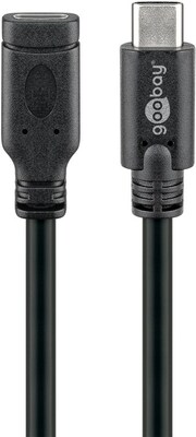 Kábel USB 3.2 Gen 1 CM/CF 1m, 5Gbps, PD 60w 20V3A, čierny, predlžovací