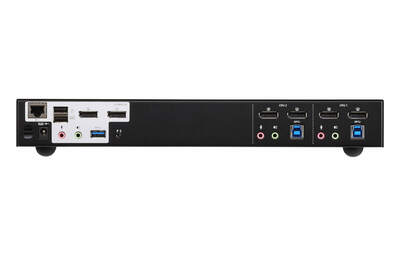 KVM switch/prepínač 2PC, mini DP, USB, USB 3.0  Hub, Audio, DUAL VIEW, 4K@60Hz