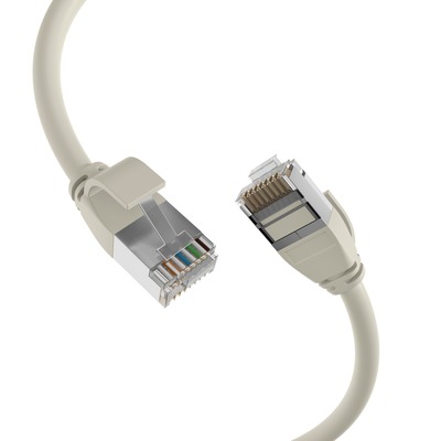 U/FTP (PiMF) Patchkábel LSOH TPE 0.25m cat.6a, sivý, slim, Cu, UltraFlex, Ø4mm