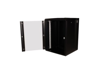 19" Rack na stenu 16U, čierny, 818x600x600mm (HxWxD), RAL9005, PRO, otočný (2-dielny)
