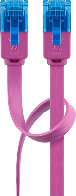 UTP Patchkábel 2m cat.6a, magenta, plochý, Cu