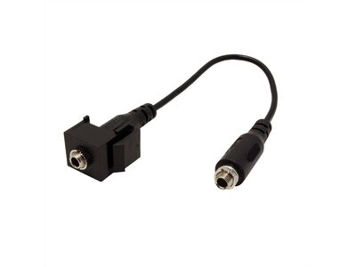 Modul 3.5mm stereo F/F Keystone, 20cm kábel, čierny