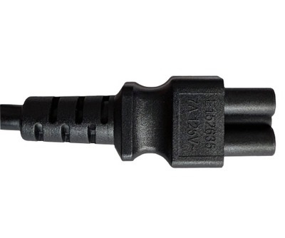 Kábel sieťový 230V pre notebook, vidlica (YP-12) US priama - C5, 1.8m, 0.75mm², 2.5A, čierny