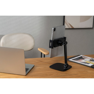 Držiak pre tablety 4.7-12.9" na stôl, univerzálny, max 1kg, výška 302mm, čierny