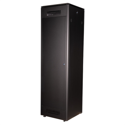 19" Rack na podlahu 42U, 2053x600x600mm (HxWxD), PRO, sklenené dvere, čierny