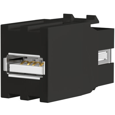 Modul USB A/A, Keystone, čierny