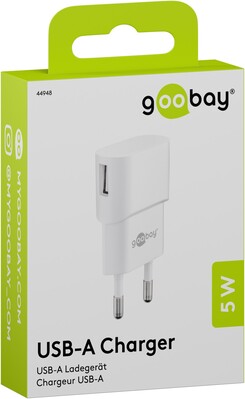 Nabíjačka USB 230V 1port, 1xUSB A, 1A, 5W, biela