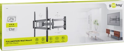 Držiak pre TV 37-70" na stenu, max 35kg, rameno 427mm, VESA do 600x400, čierny