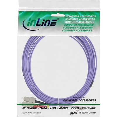 Fiber kábel LC-SC, 15m Duplex OM4(50/125µm), LSOH, 2mm, fialový
