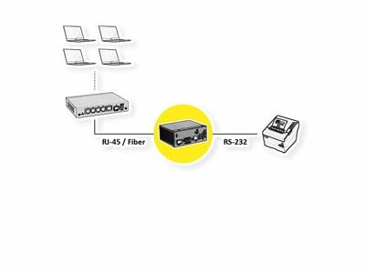 Konvertor RJ45/SFP - RS232, 100Mbit, POE, konfigurovatelný cez web/Konzolu, čierny