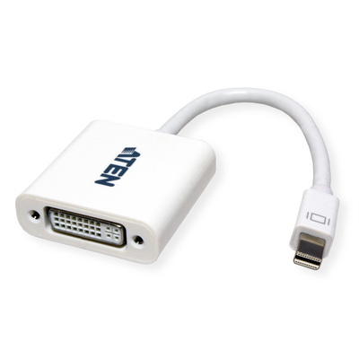 Adaptér mini DisplayPort na DVI-D M/F, 10cm biely