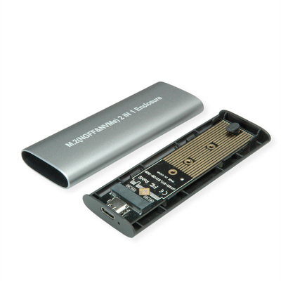 Externý box / Adaptér USB 3.2 Gen 2 Typ C na NVMe M.2 SSD HDD (M-key), 10Gbps, sivý