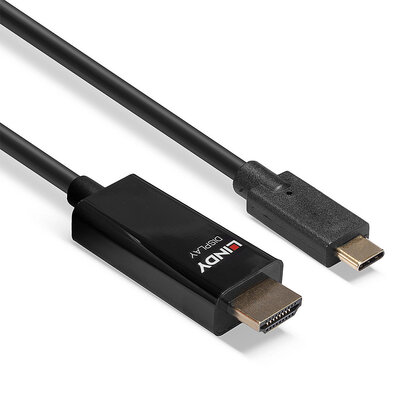 Kábel USB 3.1 Typ C na HDMI M/M 5m, gen.2, 4K2K@60Hz, HDR, čierny